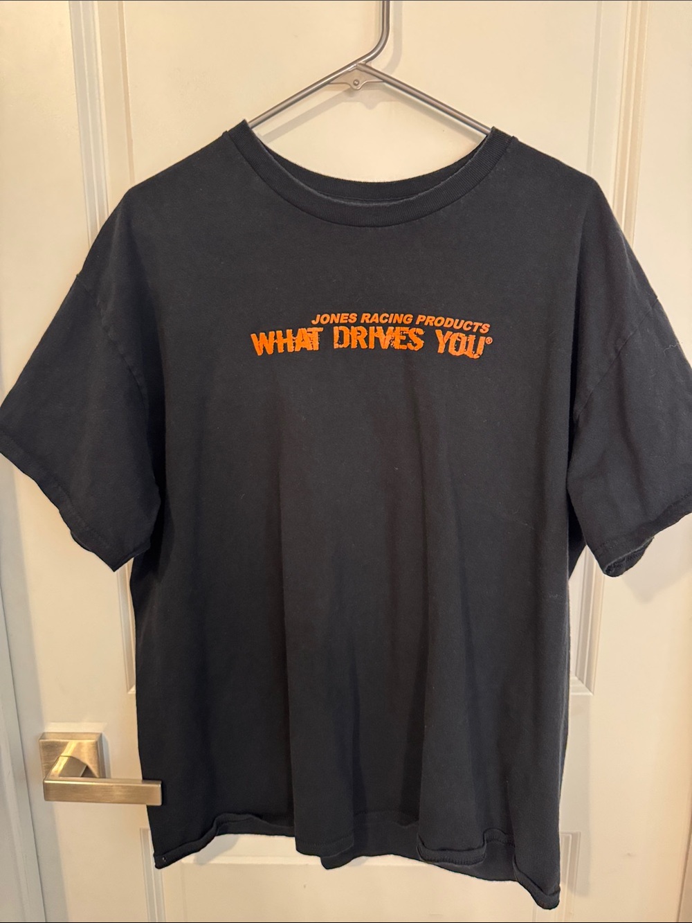 Men’s Black Short Sleeve Tee with Orange Logo